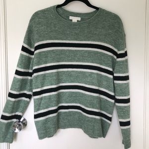 Green striped sweater